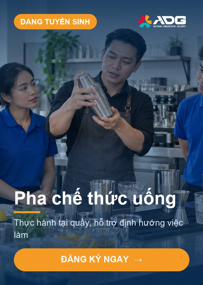 Khoá Pha chế thức uống đang tuyển sinh